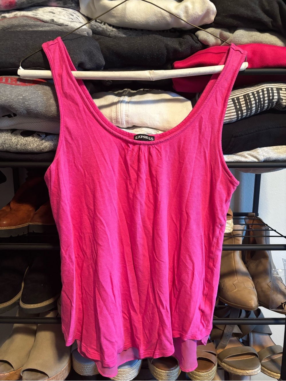 Express Bright Pink Scoop Neck Tank